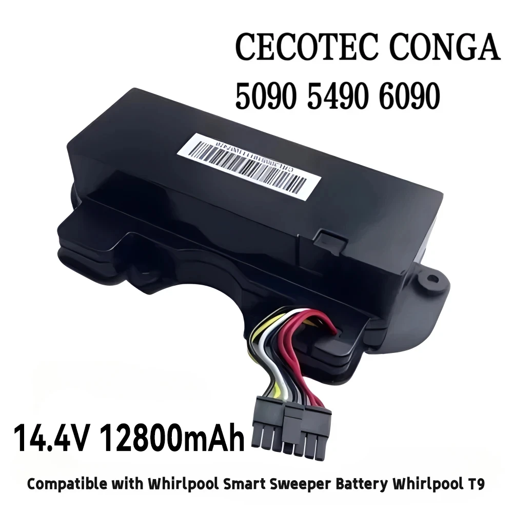 Batterie d'aspirateur robot compatible avec CECOTEC CONGA, 14.4V, 128000mAh, 5090, 5490, 6090 Series