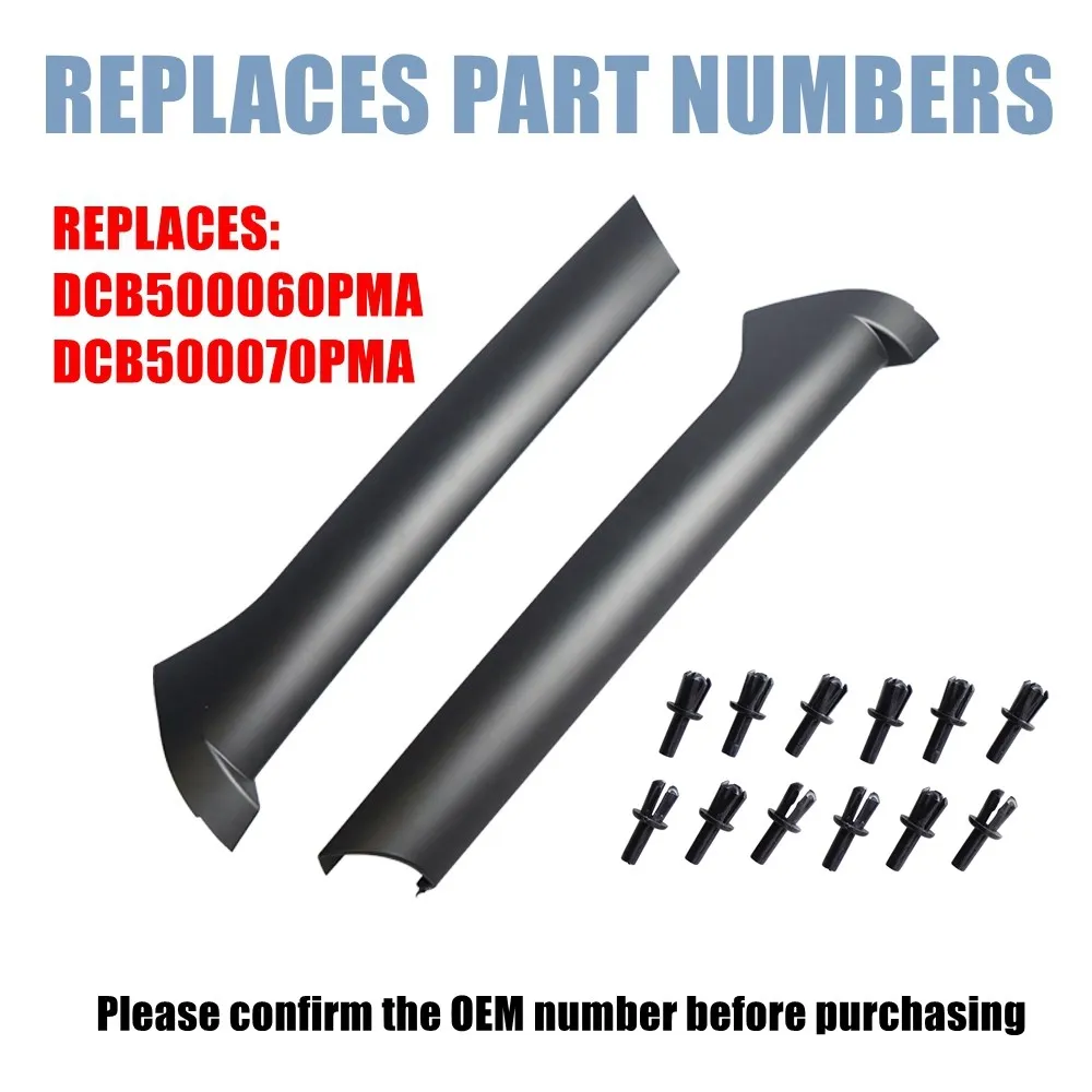 1 paio di modanature per montanti con rivestimento esterno del parabrezza anteriore destro e sinistro per Land Rover Discovery 2 1999-2004