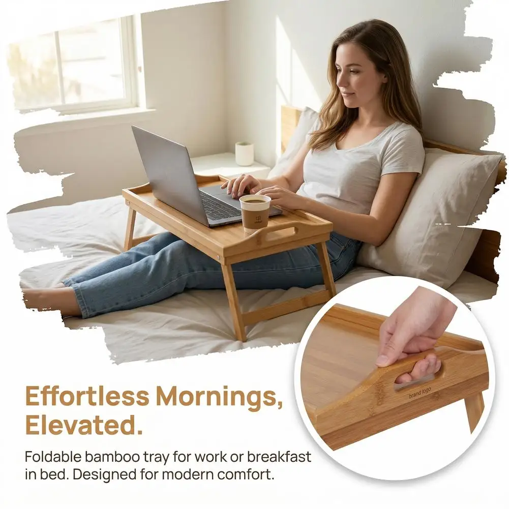 50cm Computer Desk Window Table Foldable Laptop Stand Breakfast Plate Bed Tray Cozy Bedside Bay Room Desks Bedroom Furniture