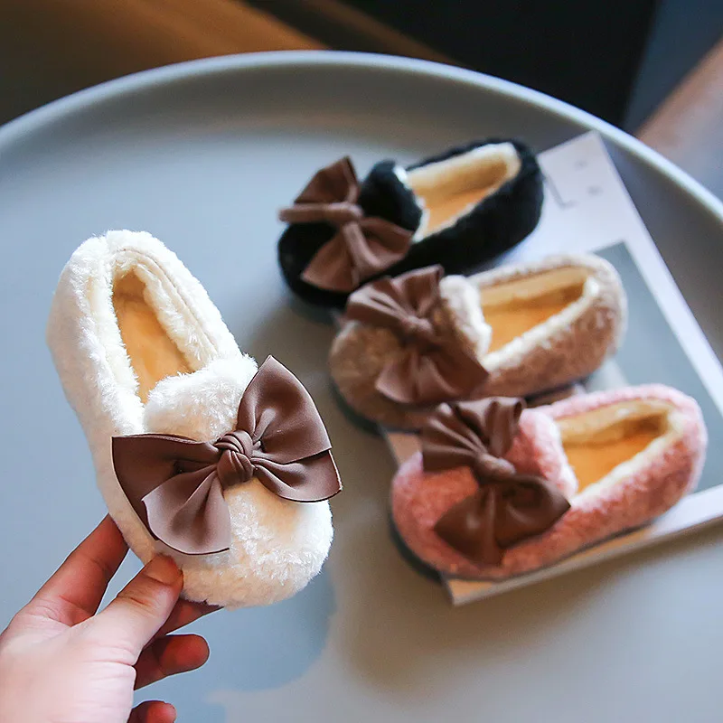 

Children Home Shoes Cashmere Cotton Slippers Baby Girls Warm Shoes Girls Slippers Indoor Autumn Winter Shoes Cotton-padded Shoes