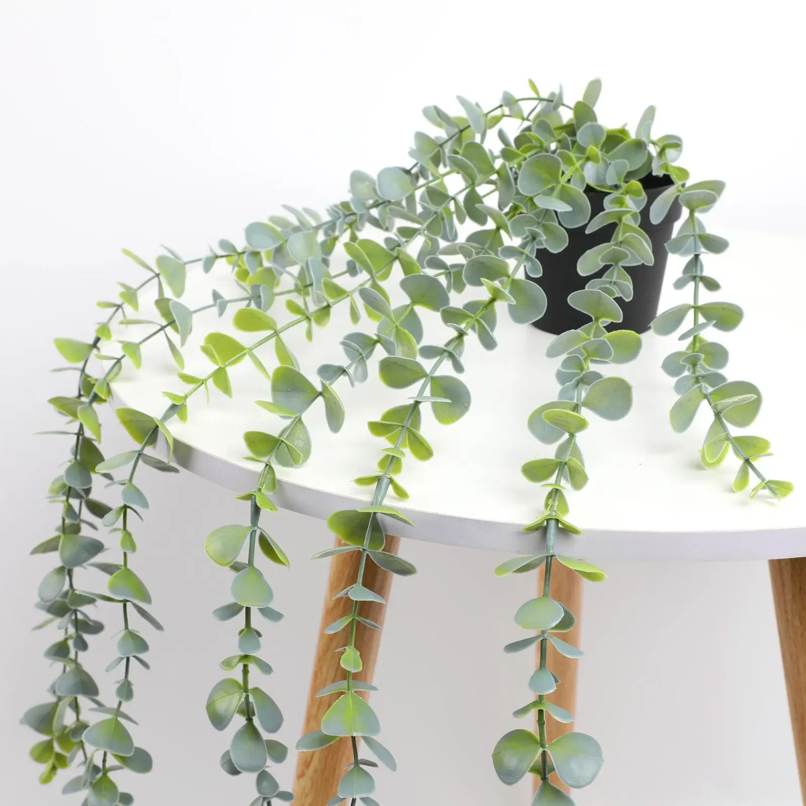 Simulation Hanging Plant Bonsai Artificial Plastic Potted Ornament for Home Living Room Bedroom Desk Natural