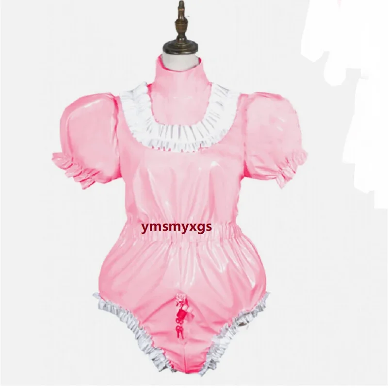 Adult baby rompers vinyl maid sippy PVC lockable cosplay costumes tailor-made