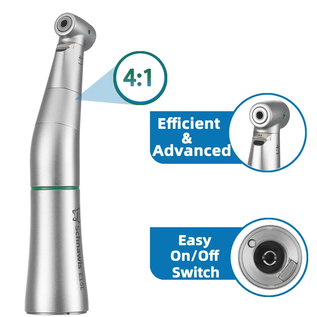 Dental 1:1 Low Speed Handpiece 4:1 Dentistry Contra Angle Hand piece Optic Fiber E15L E20L E15C E20C Blue Green Ring Tools