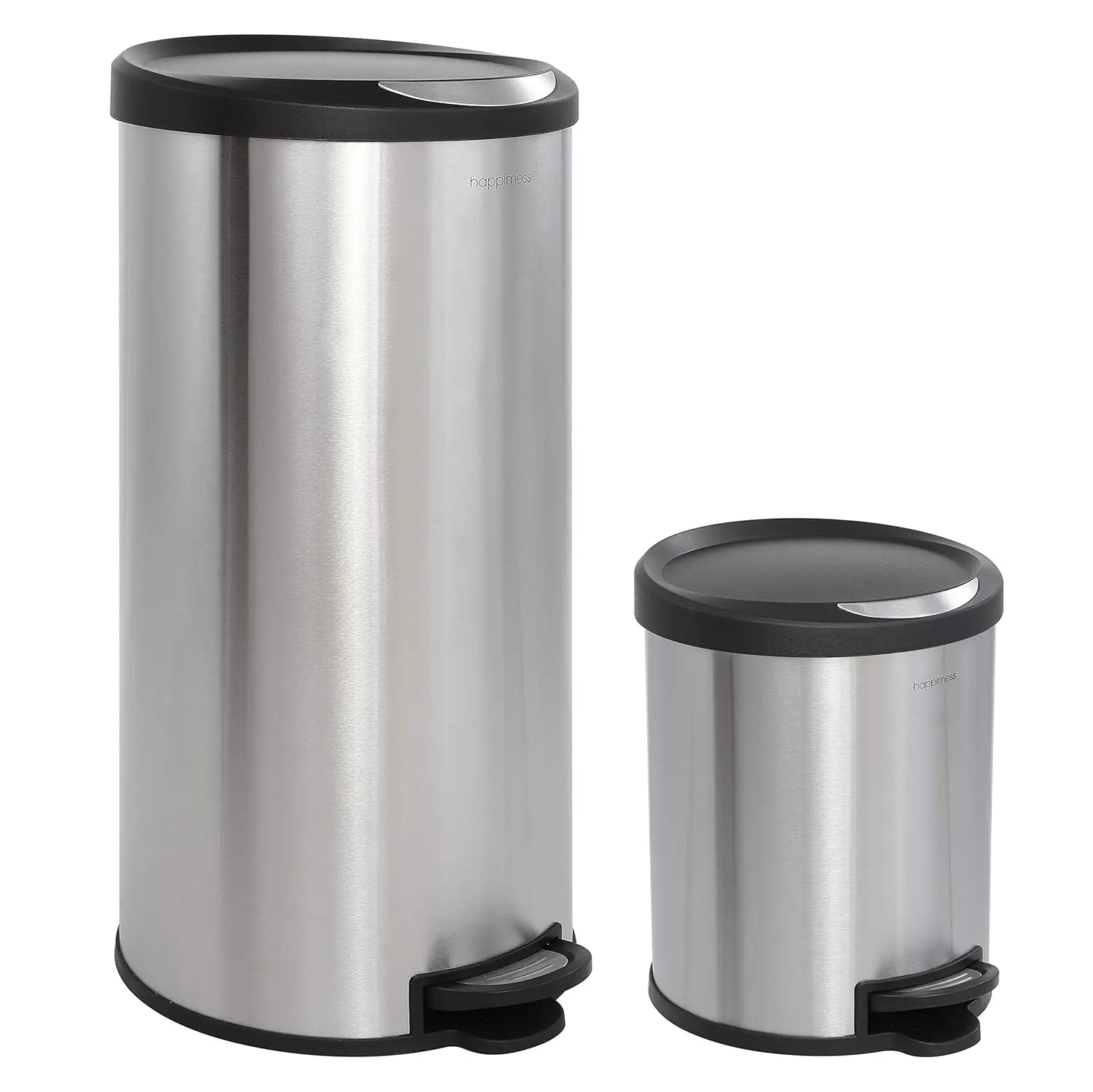 

8-Gallon Step-Open Trash Can with Free Mini Trash Can, Stainless Steel, Fingerprint Proof for Kitchen, Office, 7.9+1.3 Gallon