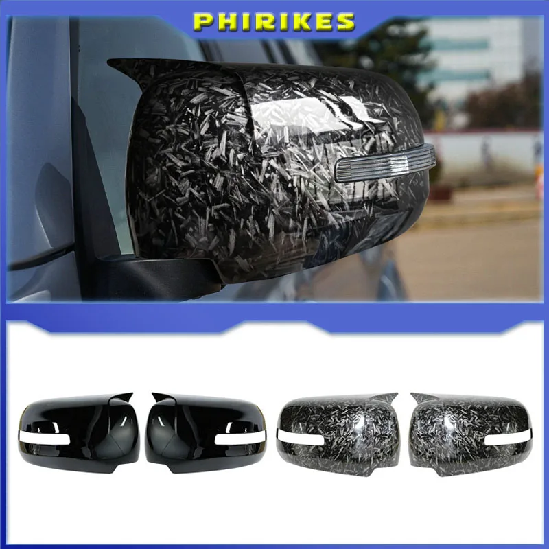 2PCS Carbon Fiber ABS Rearview Mirror Decorative Cover For Mitsu Pajero Sport 2009-2014 Accessories