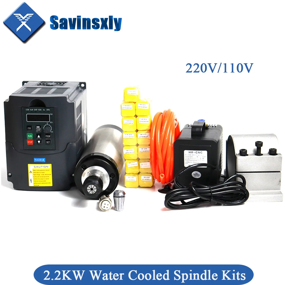 water cooled spindle kit cnc spindle 22kw e 22kw inverter 80 mm spindle bracket bomba de agua 80w para cnc wood router er20 01