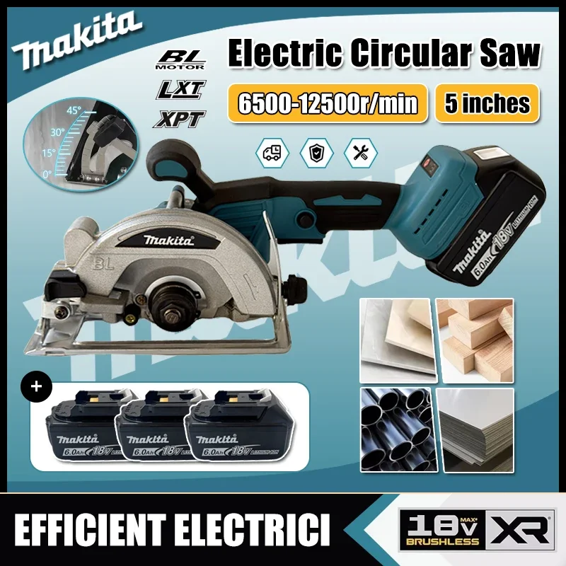 

Аккумуляторная бесщеточная циркулярная пила Makita высокой мощности, 5 дюймов (125 мм), портативная, литиевая, электрическая, для резки