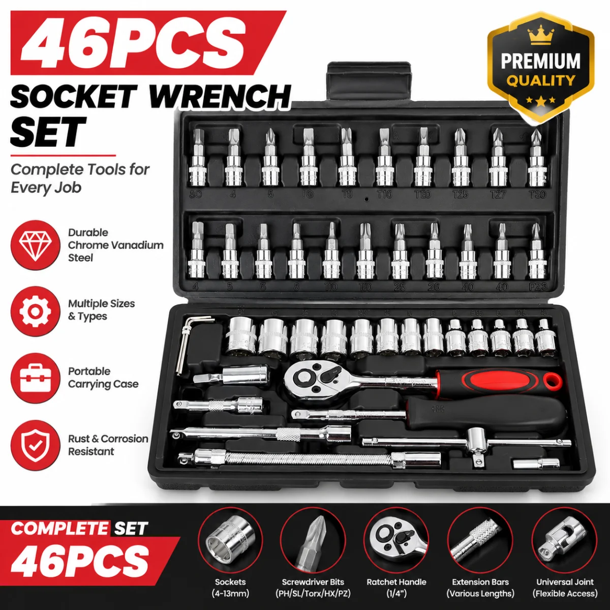 46PCS 1/4