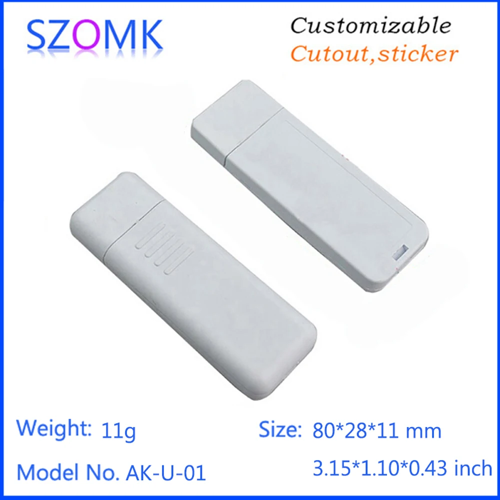 Hot selling small plastic usb stick enclosure (1 pcs) 80*22*12mm new diy plastic boxes, usb stick shell box electric case