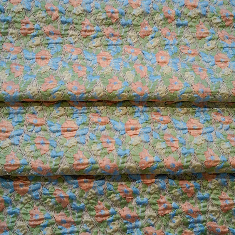 

Бирюзовый Синий Оранжевый Цветочный Жаккардовый Ткань Богемное Платье Дизайнер DIY Материал Весна Осень Художественный Букет Декор Текстиль