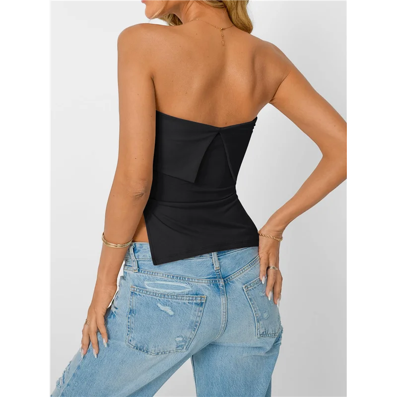 

ABRT-Going Out Tube Tops For Women 2025 Trendy Summer Off Shoulder Backless Cute Shirts Vacation Y2k Top