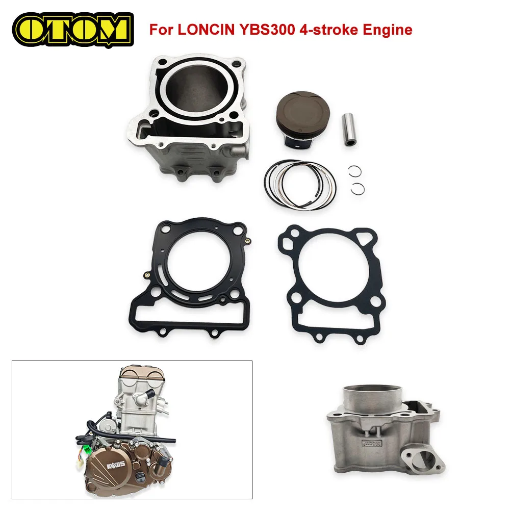 

Для мотоцикла LONCIN 76 мм блок цилиндров, поршневое кольцо, прокладка штифта YBS300, 4-тактный двигатель с водяным охлаждением, аксессуары для мотокросса