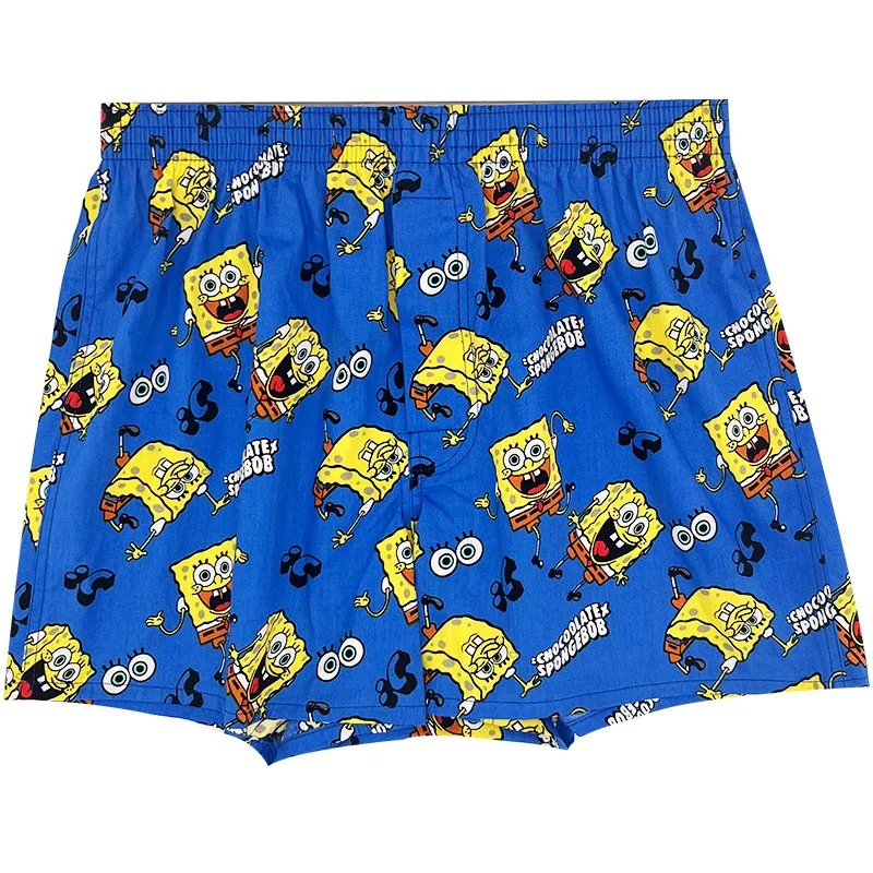 Unisex Underwear Shorts Cotton Woven Cartoon Loose Comfortable Pants Men\'s Lounge Sleep Bottoms