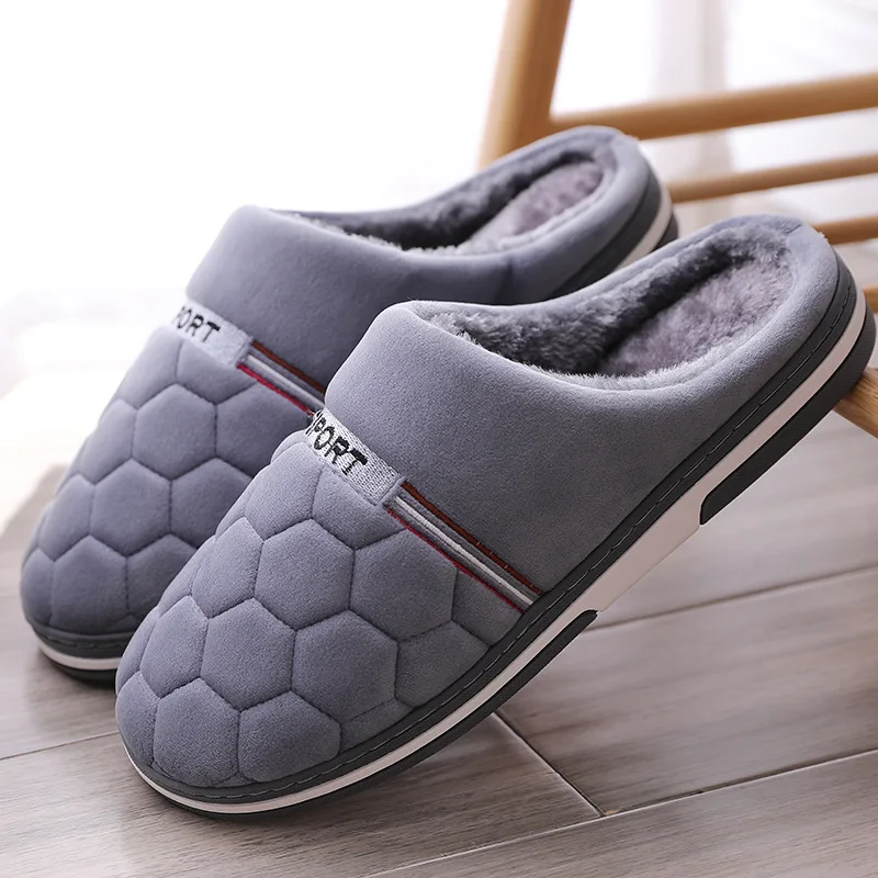 Size 47 48 49 50 Plus Size Men's Home Slippers Autumn Winter Warm Extra Large Big Size House Indoor Soft Sole Plush Slides