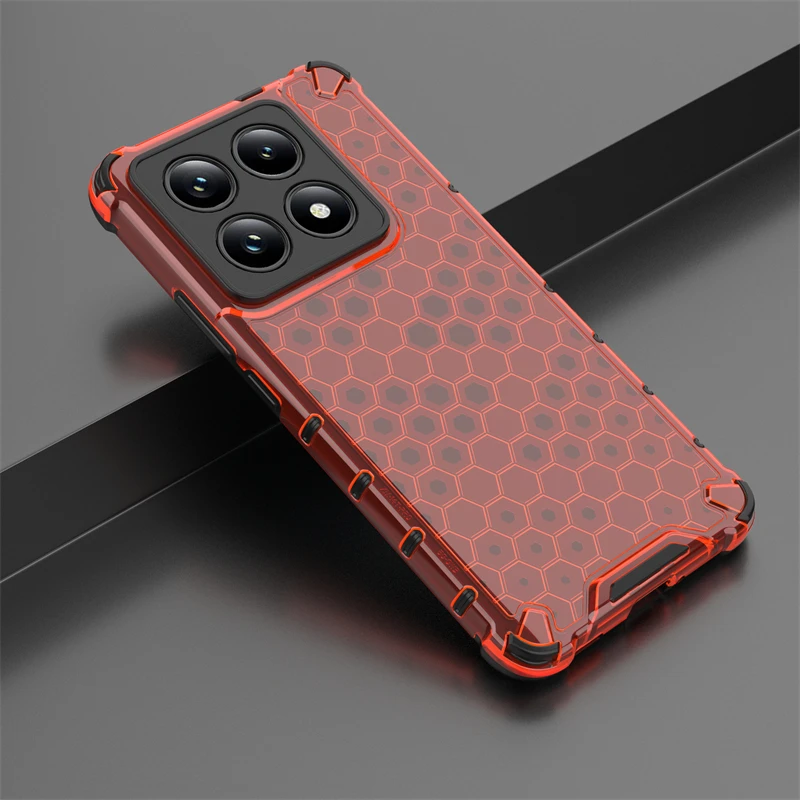 Shockproof Case For Xiaomi 14T Pro Honeycomb Armor Transparent Case For Xiaomi 14T Pro Case Back Cover For Xiaomi 14T 14 T Pro view 5