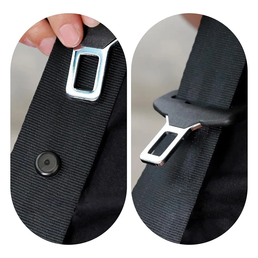 

4 Pairs Seat Belt Button Buckle Stop Clips to Keep Seat Belt Buckle Firm and Prevent Falling Black Plastic Set