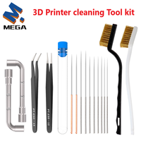 MEGA 3D Printer Cleaner Tool Copper Wire Brush Toothbrush Nozzle Cleaning Needle 3D Printer Parts Cleaning Tool Wrench Kit