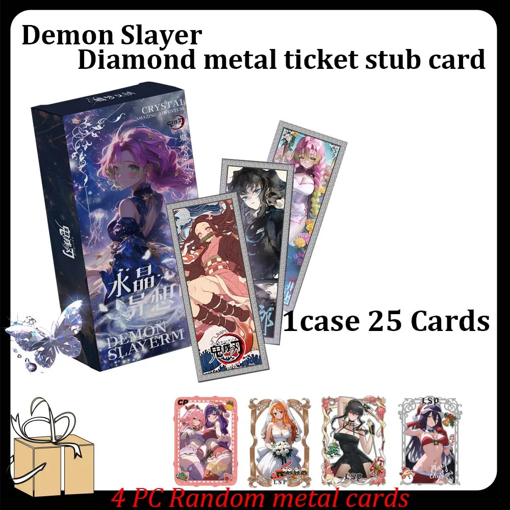 New Butterfly Demon Slayer Diamond Metal Ticket Stub Card Collection Cards Tanjirou Kamado Nezuko Character Collection Cards