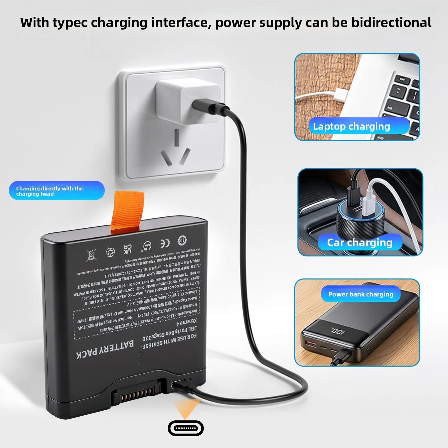 7.4V 10000mAh Replacement Battery for JBL Xtreme 4 PartyBox Stage 320 FG4CELL2170X FG4CELL21700X Spare Battery