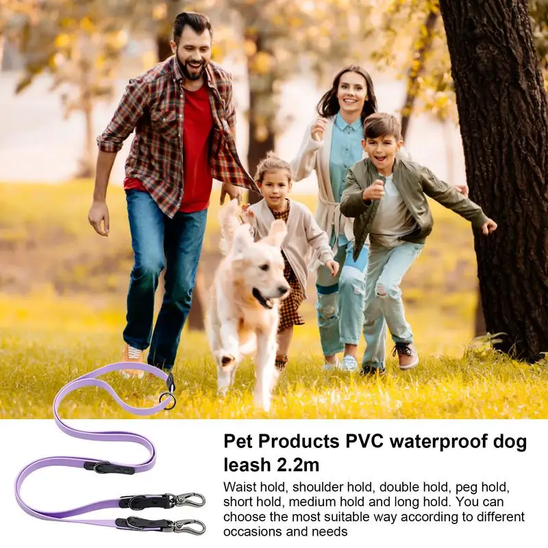 

Long Dog Leash Waterproof PVC Traction Rope Heavy Duty Training Walking Leash with 2 Metal Buckles Strong Dog Leash For Walking