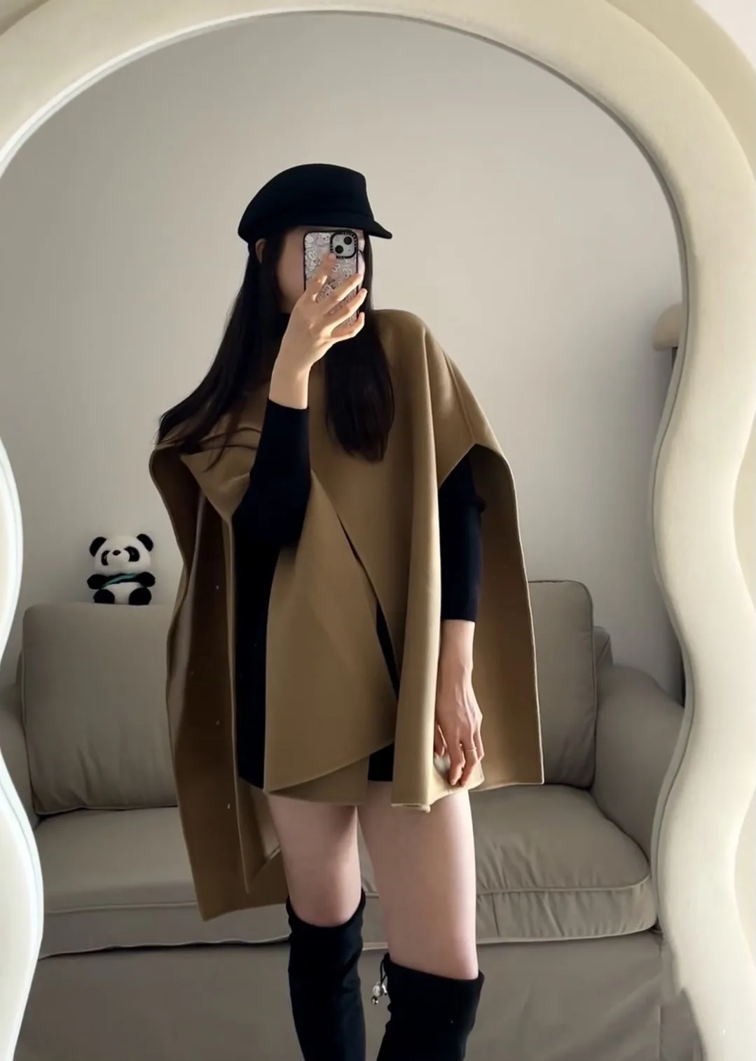 100% wool double-sided woolen cape jacket irregular niche design woolen cape