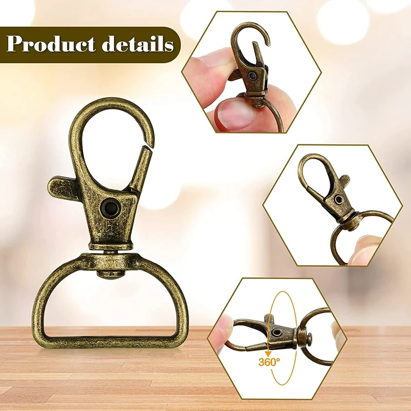 56Pcs Keychain Hooks With D Rings Set Purse Hardware For Bag Making Lanyard Snap Hooks Swivel Clasps With Slide Buckle