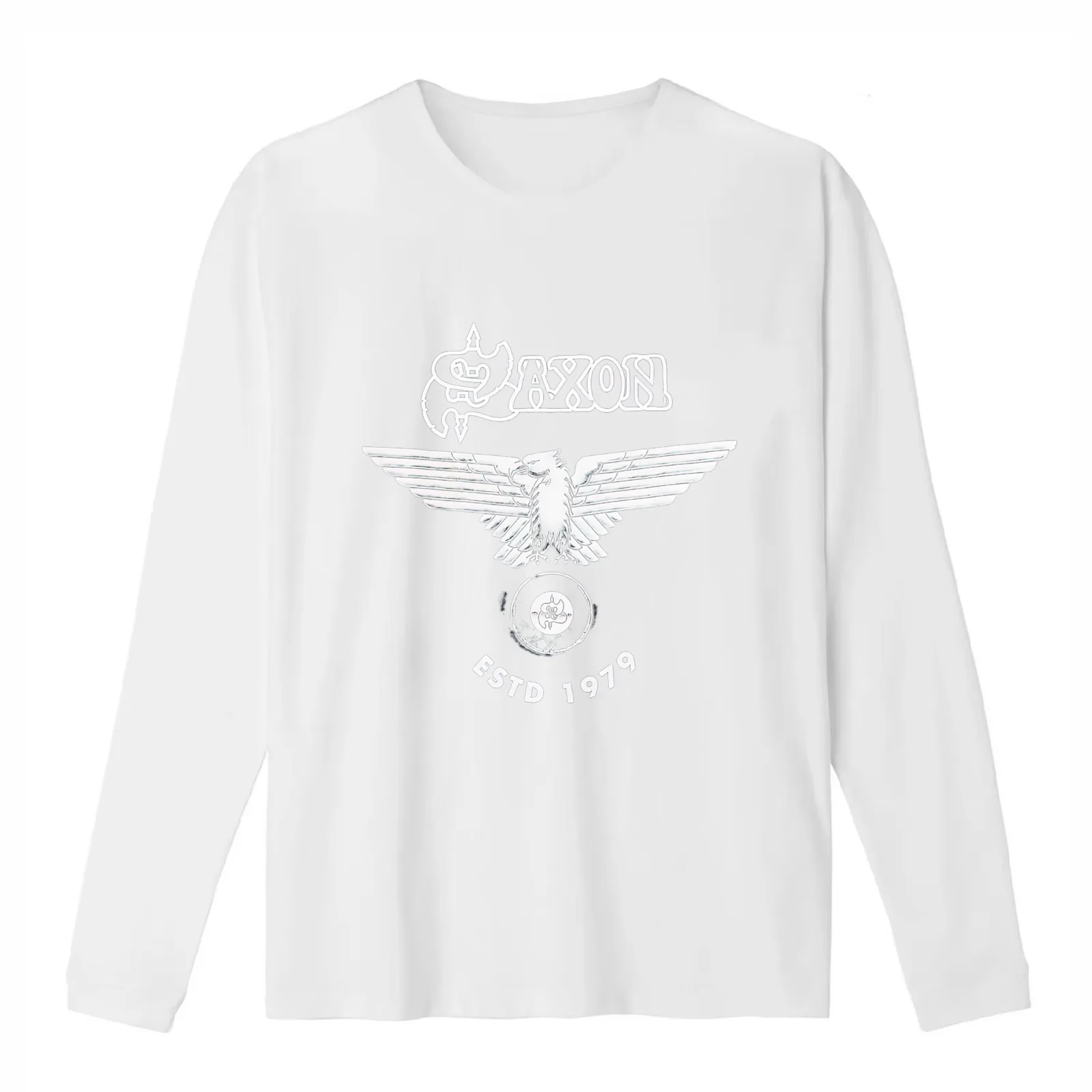 Saxon ESTD 1979 T-Shirt Summer Casual Cotton Tee Oversized Streetwear Tops Vintage Graphic Print Loose Fit Short Sleeve