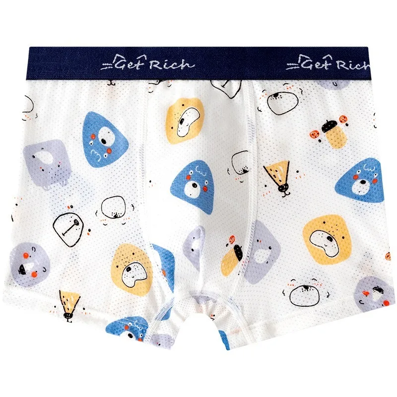 4PCS Kids Boys Thin Mesh Cool Breathable Panties Baby Cute Cartoon Print Knickers  2+y Young Child Soft Antibacterial Underwears image 6