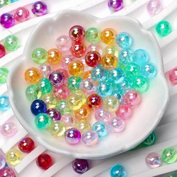 4/6/8mm 40-200Pcs Acrylic AB Color Transparent Round Loose Beads DIY Crafts Jewelry Making