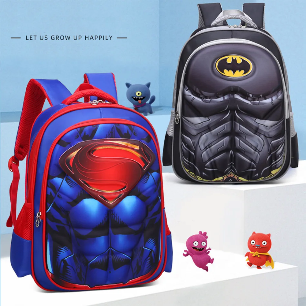 Spider-Man School Bags Iron Man Captain America Children\'s Marvel Peripherals Satchel Waterproof Travel Bags Backpacks For Boys