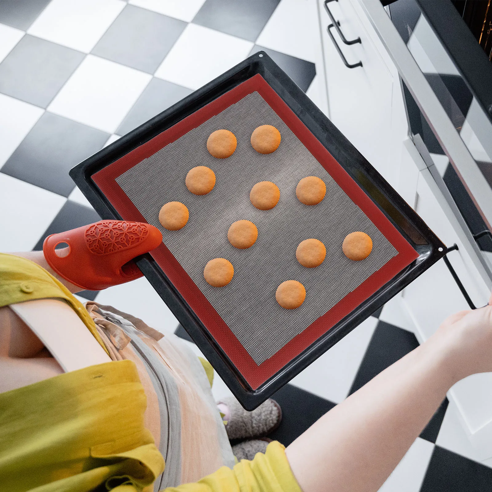 

Silicone Bake Liners Non Stick Baking Mat Heat Resistant Oven Sheet Glass Fiber Pastry Bread Pad Glass Fiber Baking Sheet