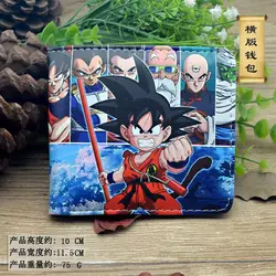 Anime Dragon Ball Wallet with ID Card Holder Transverse Style Short Bi-fold PU Coin Purse Pouch Money Clip Wallets Cosplay Gifts