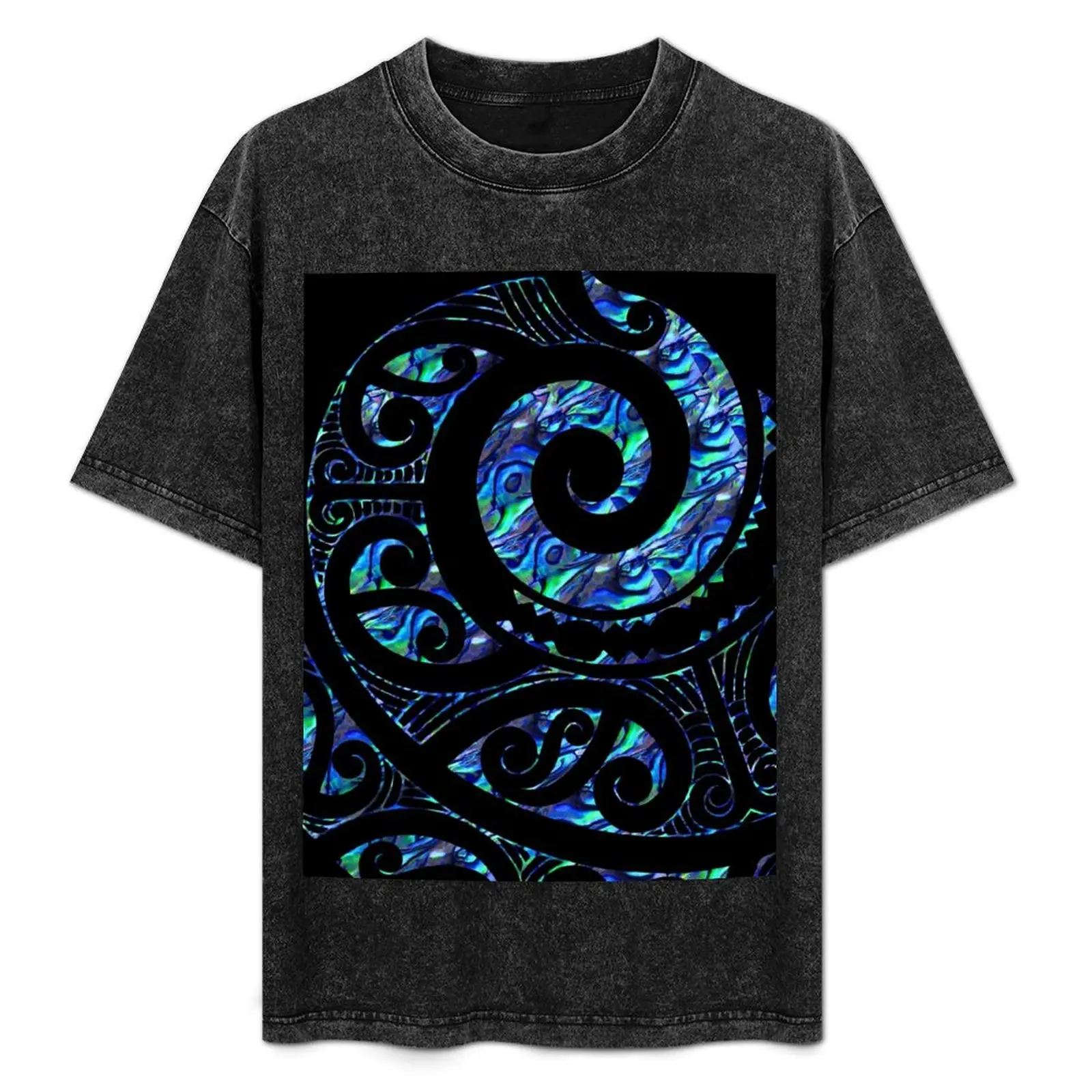 

New Zealand Māori Paua Tattoo Koru Design T-Shirt Novelty Graphic Tee Shirt