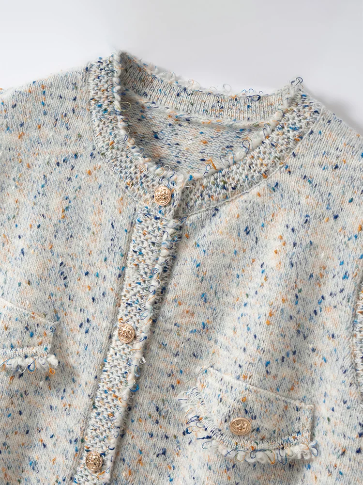 Colete sem mangas de feijão colorido pesado feminino outono inverno o pescoço 100% cashmere cardigan camisola quente macio casual topos