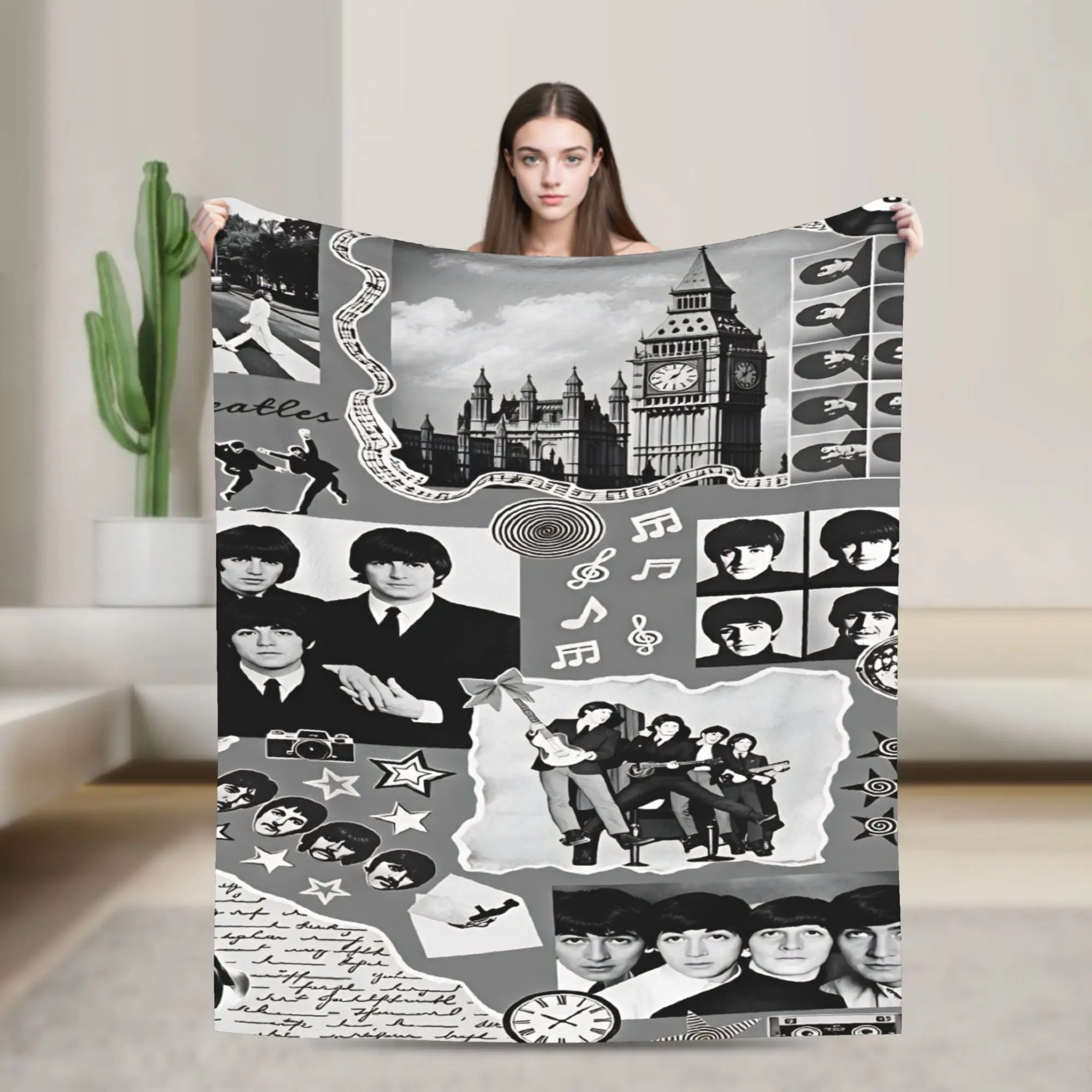 Beatled Music Blanket  Super Soft Comfortable Plush Bedding Throws For Students Bedroom Flannel Bedspread Bed Cover