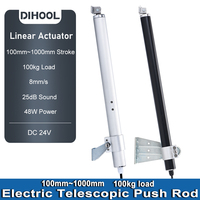 DHLA36 24V 80kg load linear actuator 100mm~1000mm stroke white/black electric telescopic rod aluminum shell motor