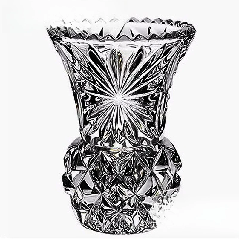 

Crystal glass household computer desk bedside table, small single flower arrangement vase ornament.