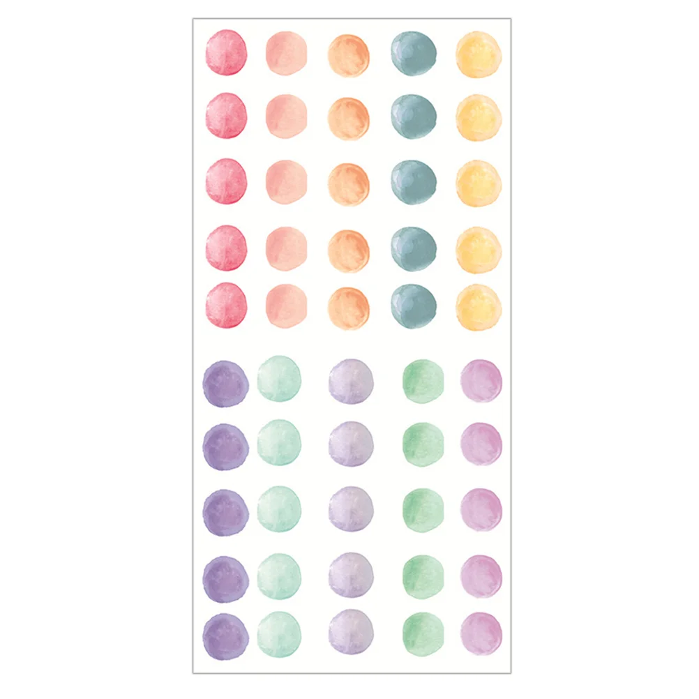 Colorful Watercolor Polka Dots Wall Stickers Circles Hand Drawn Pink Blue Wall Decals for Kids Room Baby Nursery Home Decoration