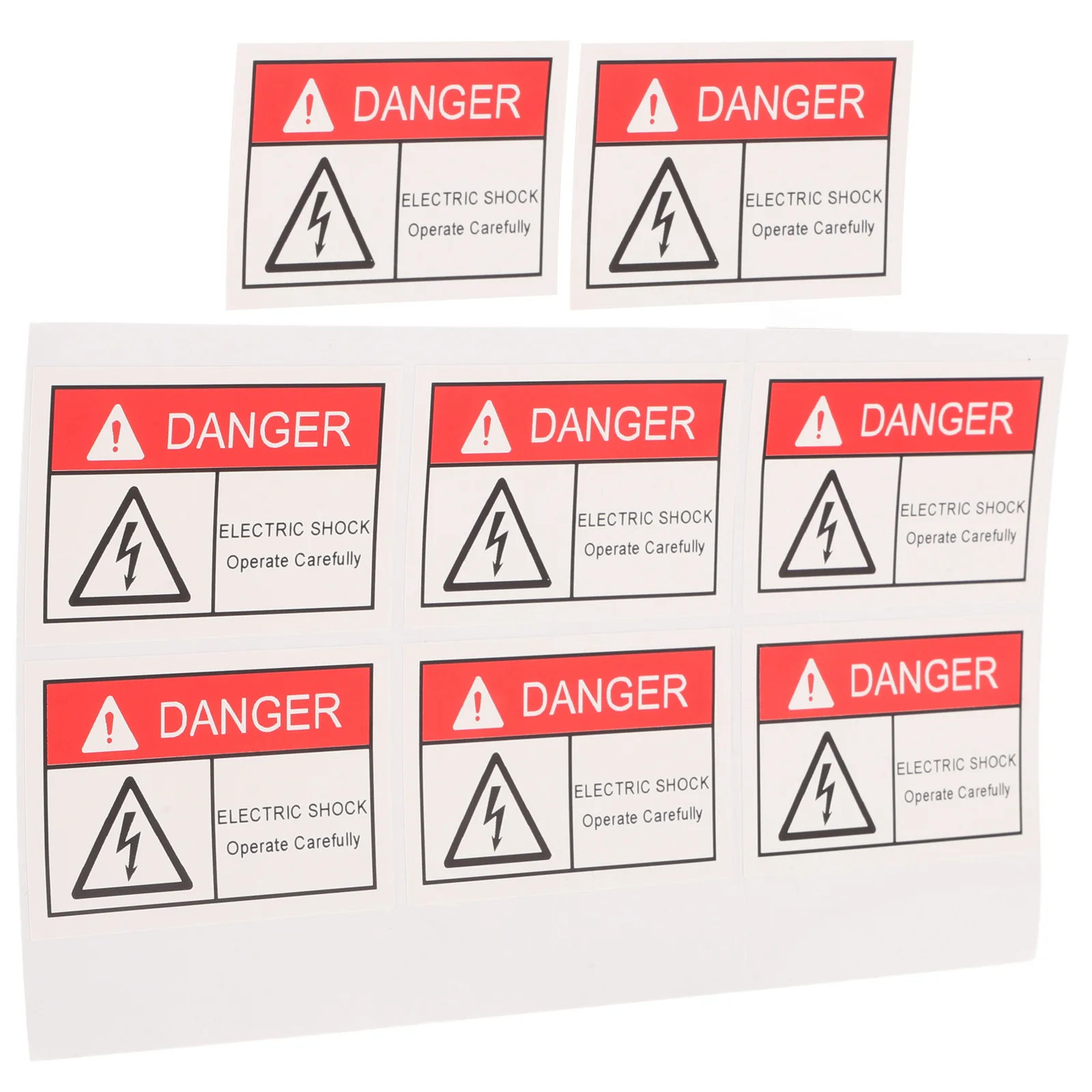8 pcs Electric Shocks Warning Labels High Voltage Safety Signs Adhesive Stickers For Electrical Panel Caution Decals