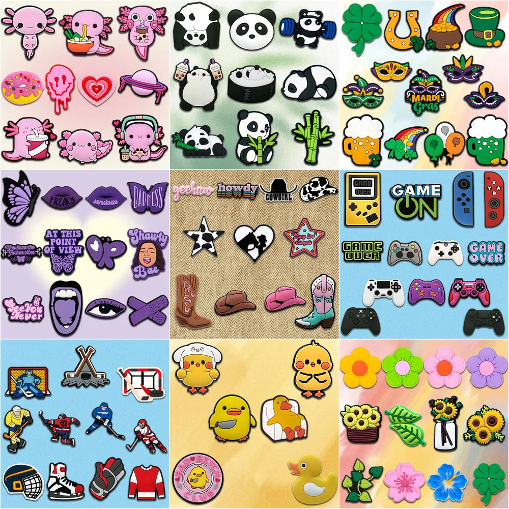 

1set PVC Various Shoe Charms Animal Plant Sandals Accessories Cowboy Shoe Decorations Pins for Men Women Boy Girl Clog Buckles