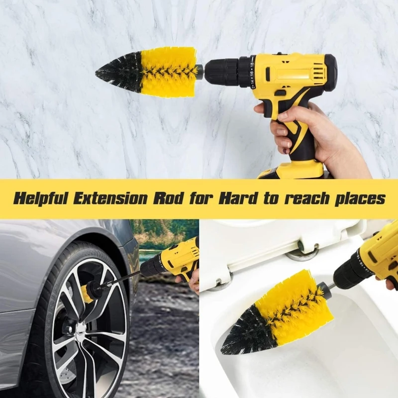 Conical Pointed Drill Brush for Floor/Wall Tile Cleaning Save Time and Energy