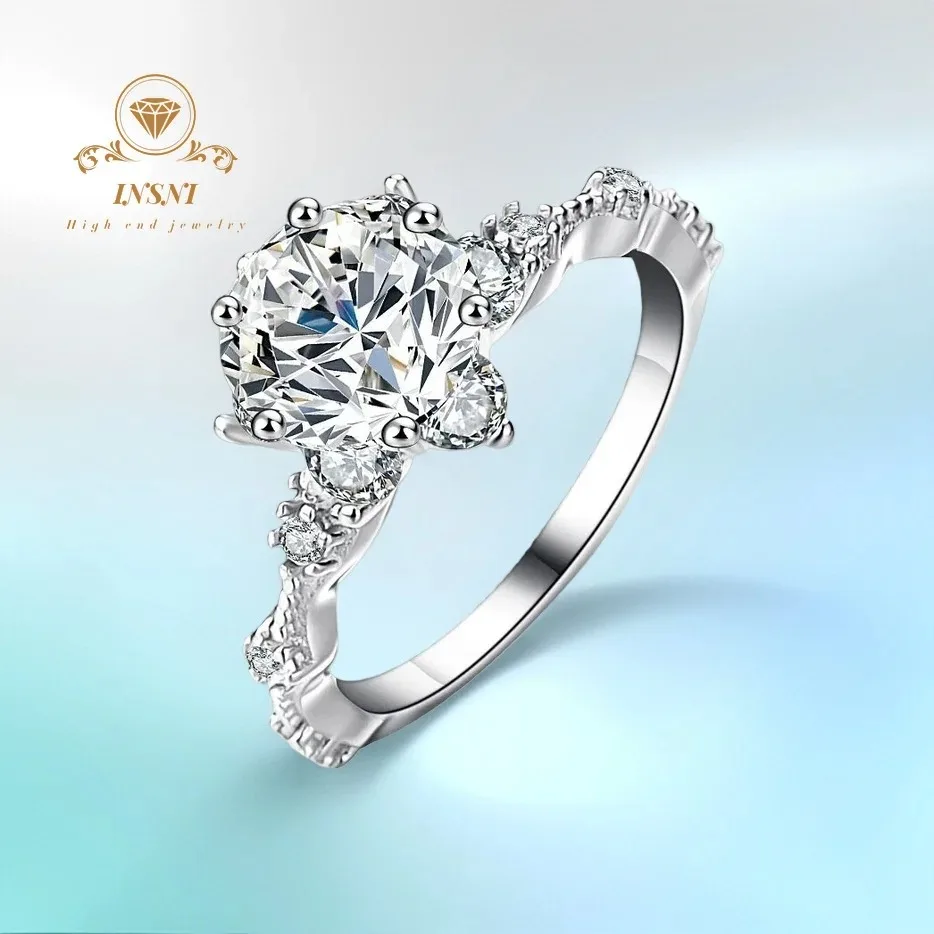 

5 Ct S925 Silver Morganite Rings Women Sunflower Six-Claw Certified Wedding Proposal Jewelry Free Gift Luxury jewelry