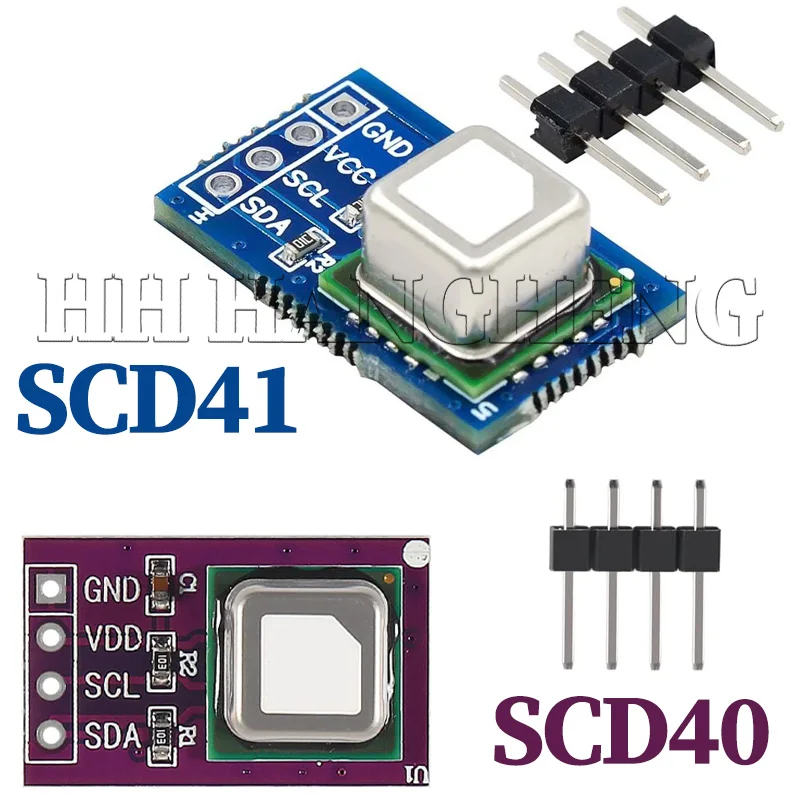 SCD40 SCD41 Gas Sensor Module 2.4-5.5V Detects CO2 Carbon Dioxide Temperature and Humidity Sensor I2C Communication