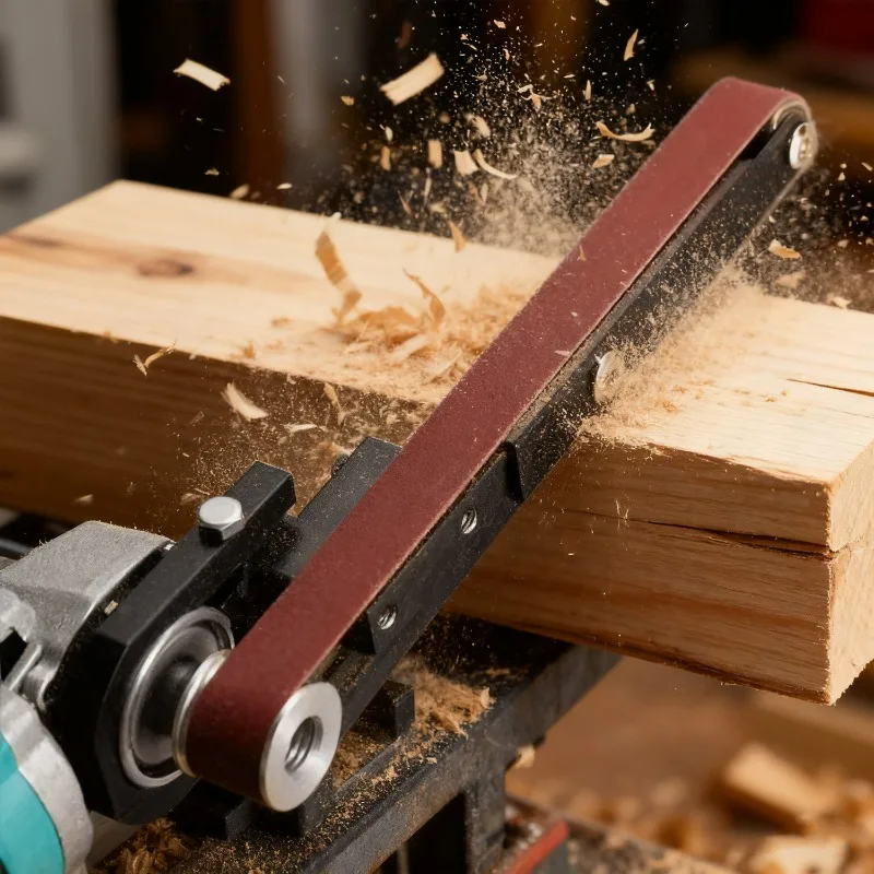 อุปกรณ์เสริมเครื่องขัดสายพานสำหรับเครื่องเจียร อะแดปเตอร์สายพานขัดสำหรับจุดเชื่อม 100/115/125 มม. อุปกรณ์ขัดเงาและเจียร