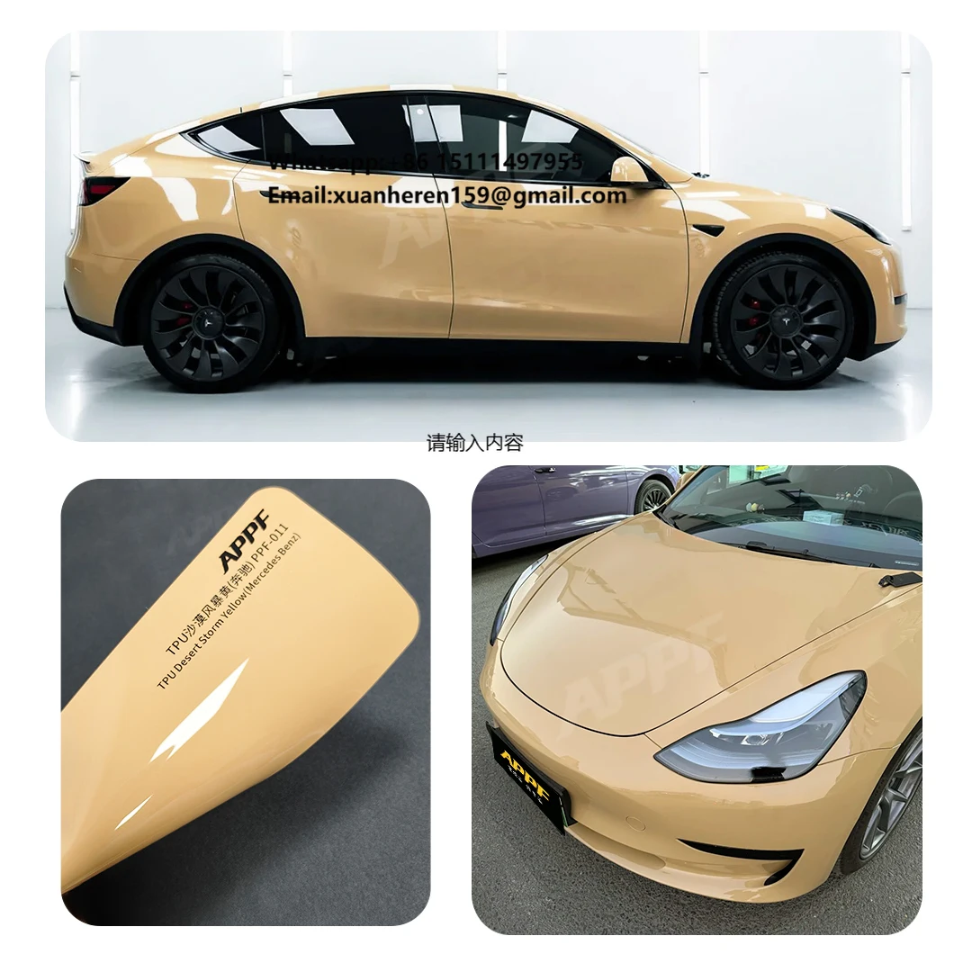 

Tpu Color Ppf Car Wrap Vinyl Yellow Glossy Full Body Tint Car Wrap Vinyl Film High Gloss Self-healing Color Change