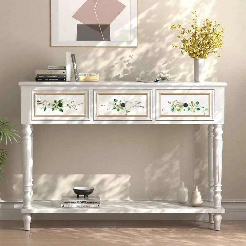 Mesa Consola de Almacenamiento de Lujo Nórdico Italiano, Mesa de Entrada Premium con Almacenamiento, Mesa de Recibidor, Muebles para Sala de Estar