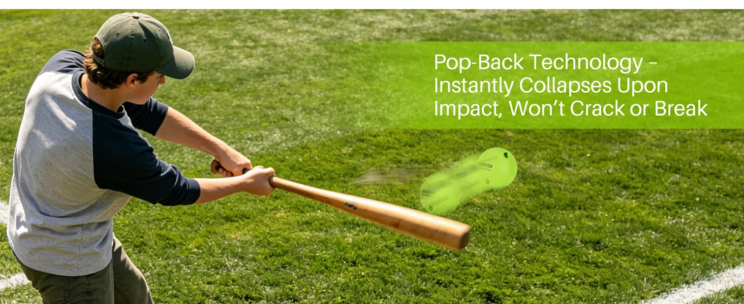 Hikeen 6er-Pack Flugfreundliche Übungsbasebälle, sicher und langlebig, für Trainingsbasebälle in Regulierungsgröße zum Schlagen, Werfen und Batting – Detail 4