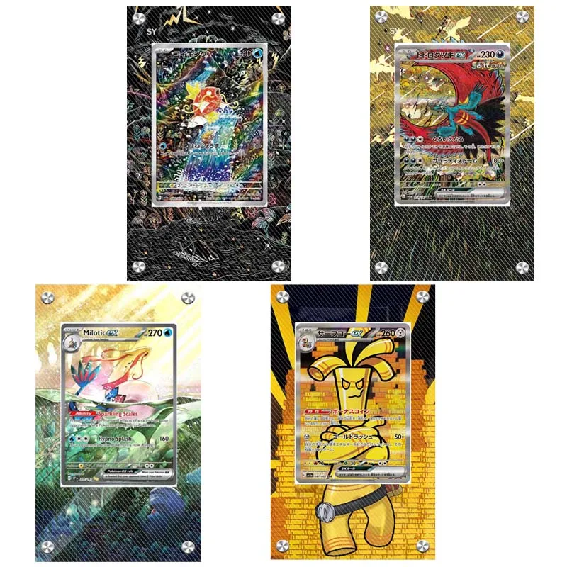 anime-pokemon-magikarp-gholdengo-pikachu-milotic-cartao-estendido-pintura-preso-tijolo-acrilico-estendido-arte-cartao-rack-de-exibicao
