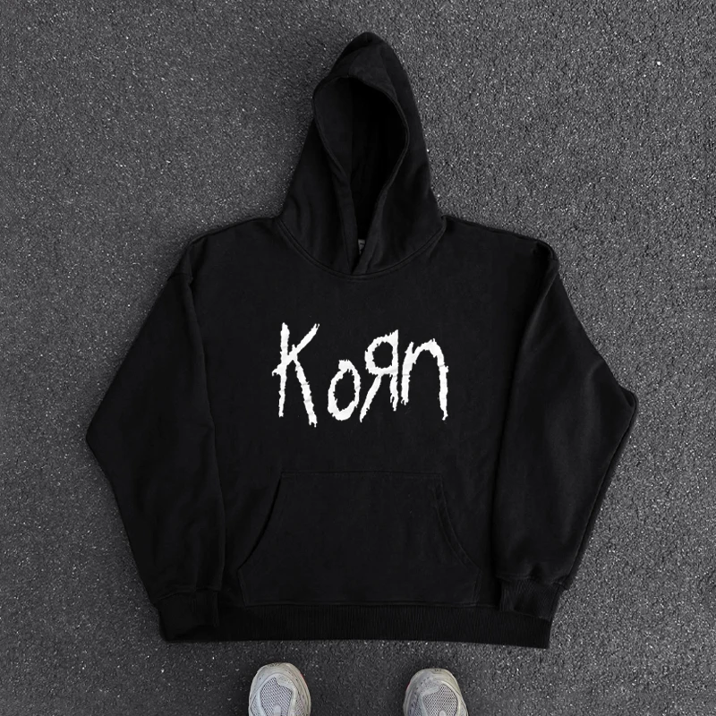 

2024 Autumn and Winter Fashion Graphic Print Oversized Hoodies Y2K Street Skateboard Hoodie Men Harajuku Black Clothing