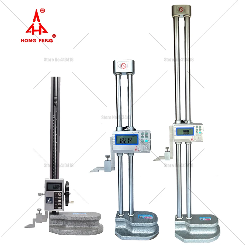 HOT Bluetooth Digital Caliper DATA 0-450mm 0-500mm Double-beam Height Gauges Table Column 0-300mm*0.01mm 0-12inch Measurement